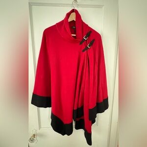 Ralph Lauren Red and Black Poncho